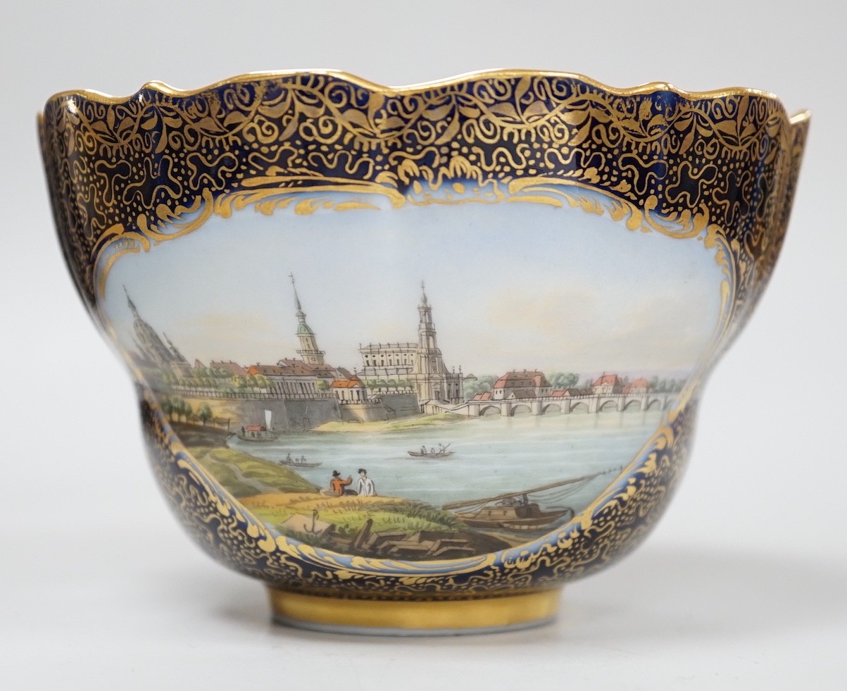 A 19th century Meissen topographical breakfast or tea cup, 8cm tall